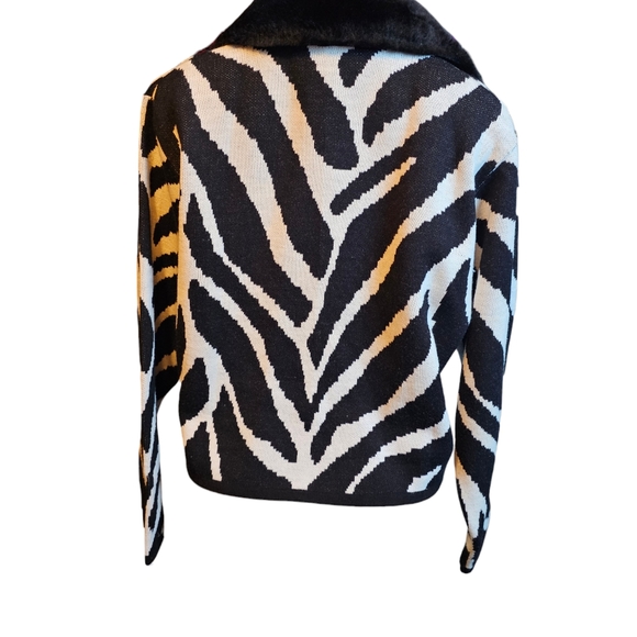 Norton McNaughton Sweaters Norton Mcnaughton Zebra Print Sweater